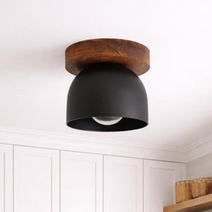 Lámpara de techo empotrada moderna de madera: lámpara de techo minimalista hecha a mano para cocinas escandinavas, recibidores de casas de campo y decoración natural.