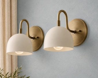 Moderne Messingschale Wandleuchte – handgefertigte Dome Shade Leuchte für Schlafzimmer, Flur & Wohnzimmer