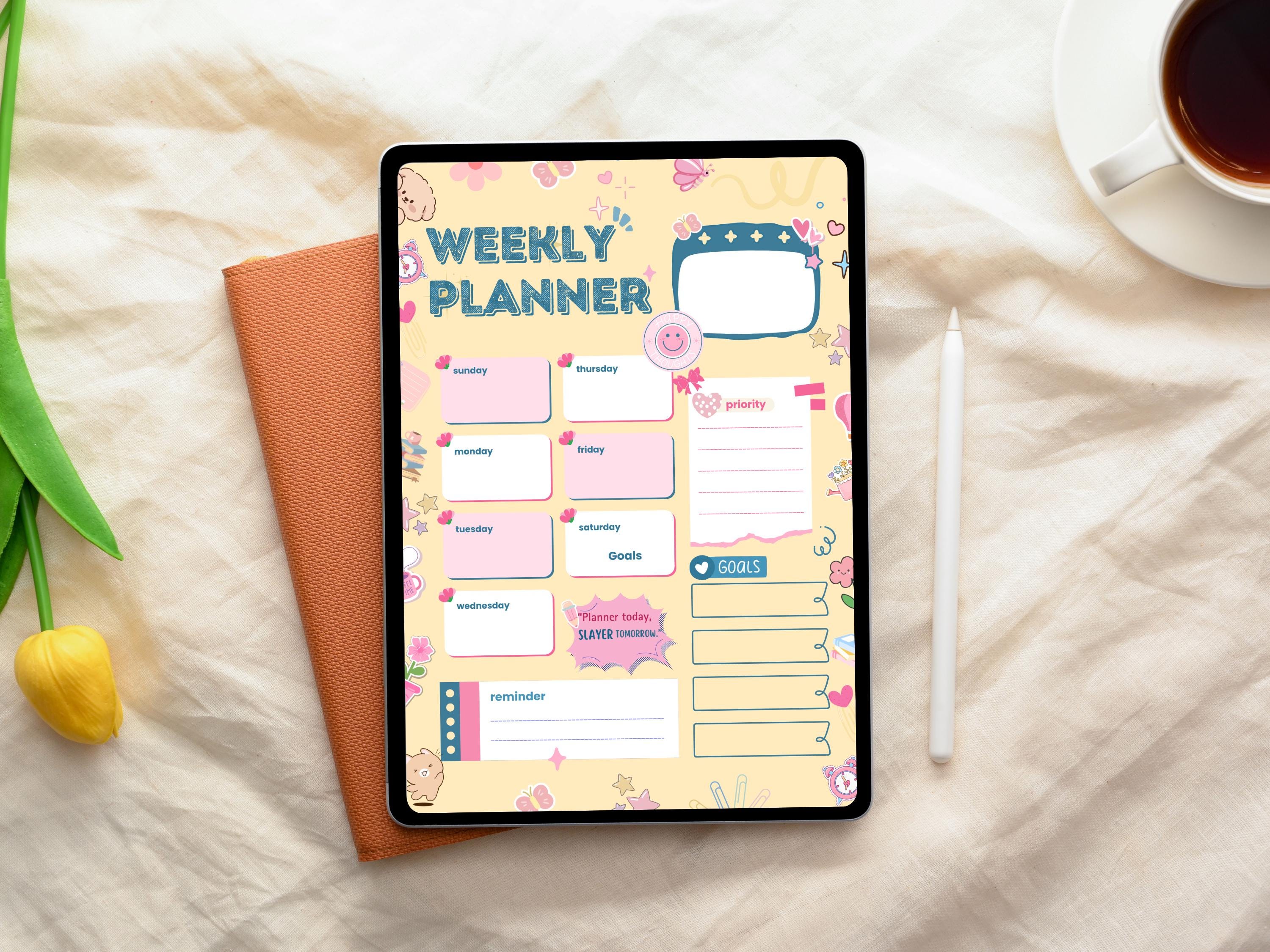 Weekly Student Planner Printable | Study Organizer, A4 & US Letter ...