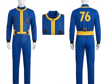Disfraz de Fallout Vault para cosplay / Mono azul de habitante del refugio, numerado a medida / Atuendo postapocalíptico de Vault-Tec
