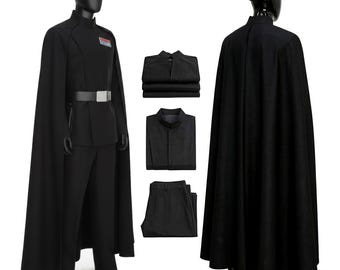 Disfraz de oficial imperial negro con cinturón de cuero – Atuendo de oficial del Imperio Galáctico inspirado en Star Wars