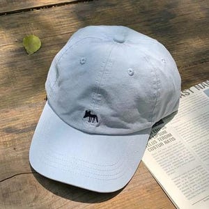 Baseballpet schattige kleine vos, katoenen kaki katoenen hoed in Koreaanse stijl, zachte trendy casual pet met gestructureerde pasvorm