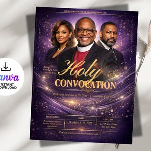 Paket med flygblad för den heliga sammankomsten | Mallar för kyrkliga evenemang (Canva)