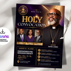 Father’s Day Church Flyer Template, Men’s Ministry Service Canva Template, Men’s Worship Event Flyer,