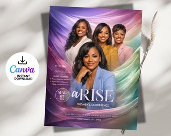 Arise Women’s Conference Flyer | Editable Canva Template | Women’s Gathering Event