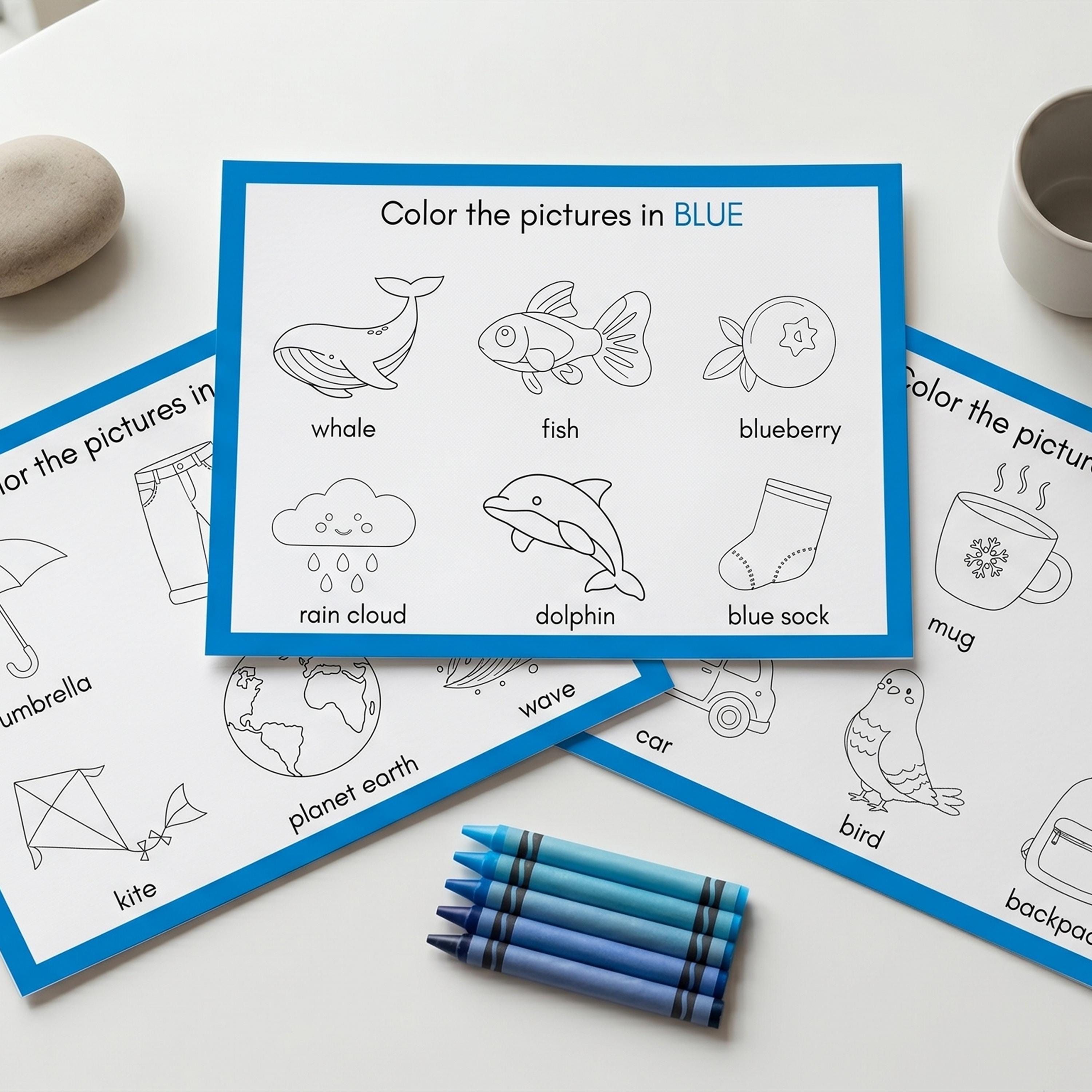 Learn Colors Worksheet, Preschool Color Activity, Kids Coloring Pages ...