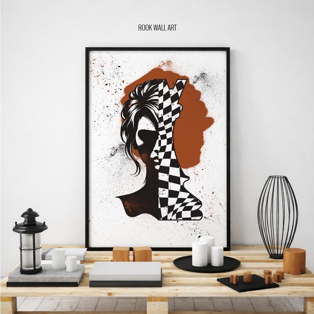 Chess Rook Wall Art, Abstract Castle Portrait Poster, Strategy Power ...