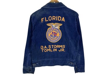 70s FFA Blue Corduroy Jacket - Etsy