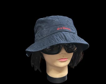 Keith Haring X Uniqlo Bucket Hat Navy Blue Streetwear Retro Sun Hat