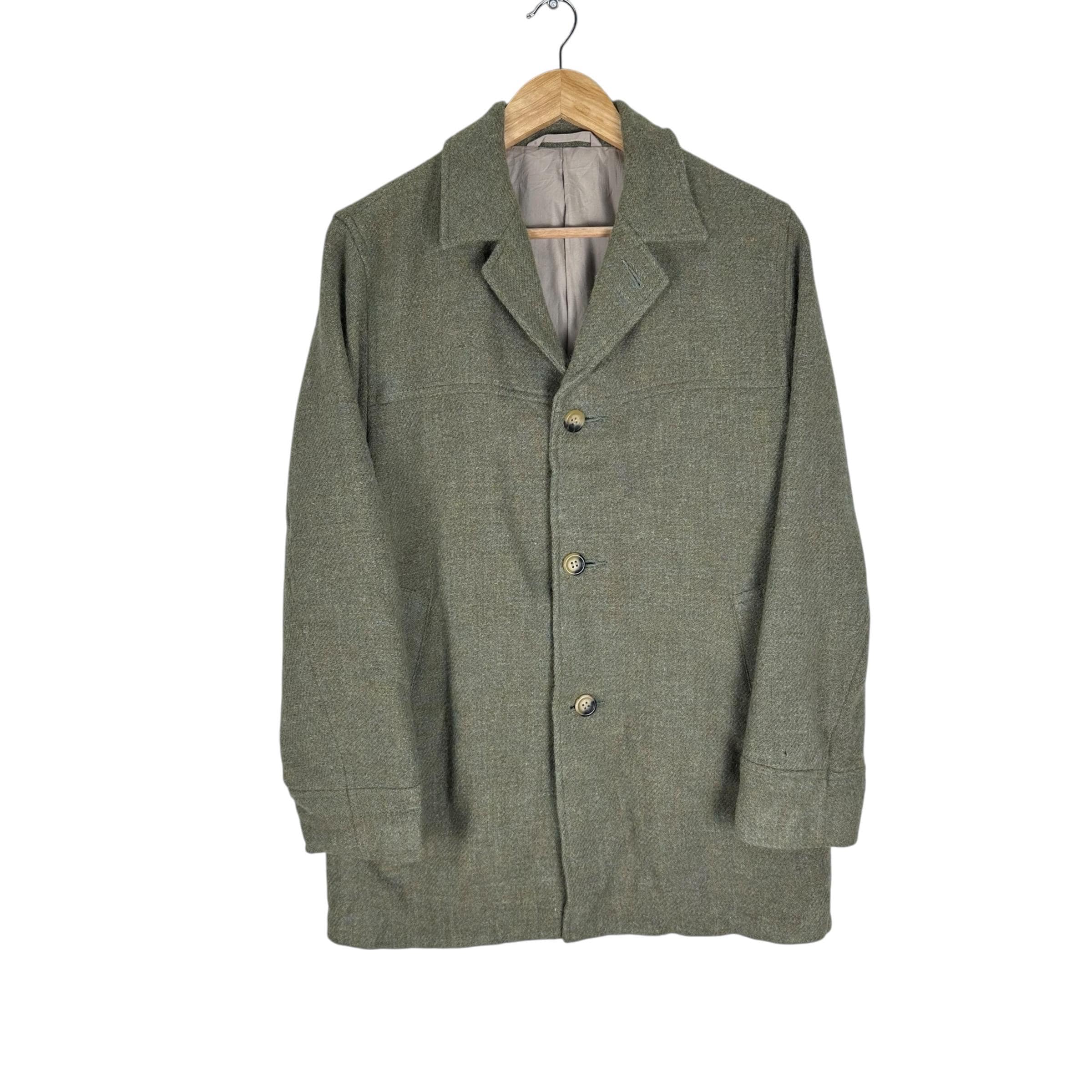 Margaret Howell, Margaret Howell England Harris Tweed 100% Wool Outerwear Coat Size M Sage Green Tweed Jacket