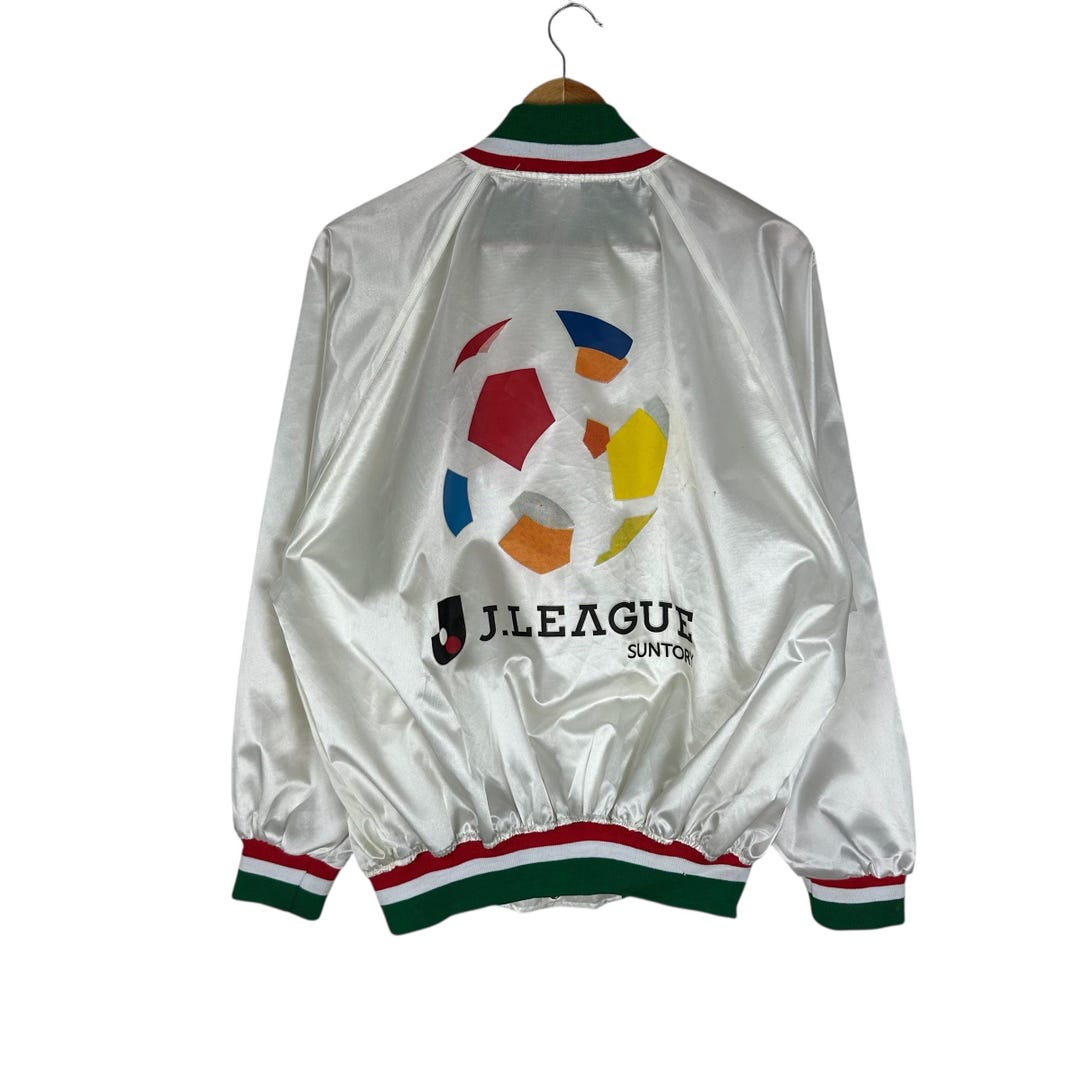 Vintage 90s J.league Mizuno Football Satin Bomber Jacket : White