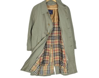 Vintage 90s Burberrys Overcoat Long Jacket : British Fashion - Size (M)