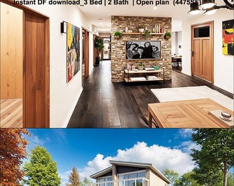 Casa de 4475 pies cuadrados (72’x45’). Planos de diseño conceptual. 5 dormitorios, cocinas, 4 baños, 2 salas de estar. Descarga instantánea en PDF.