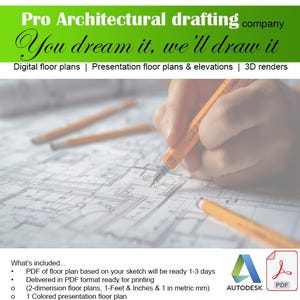 Custom "Floor Plan" Design , Architectural Drafting Services (PDF)