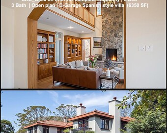 Villa española de 6350 pies cuadrados (70’x62’) / 5 dormitorios / 3 baños / 2 salones / Garaje doble / Amplia zona exterior / Archivos BIM disponibles