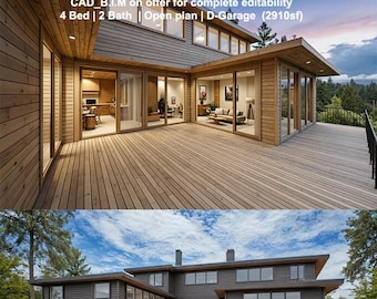 HSE_2910 Sqft (70’x62’) | 4 Bedroom |2 Bathroom | 2 Lounges | Double garage |  B.I.M file available