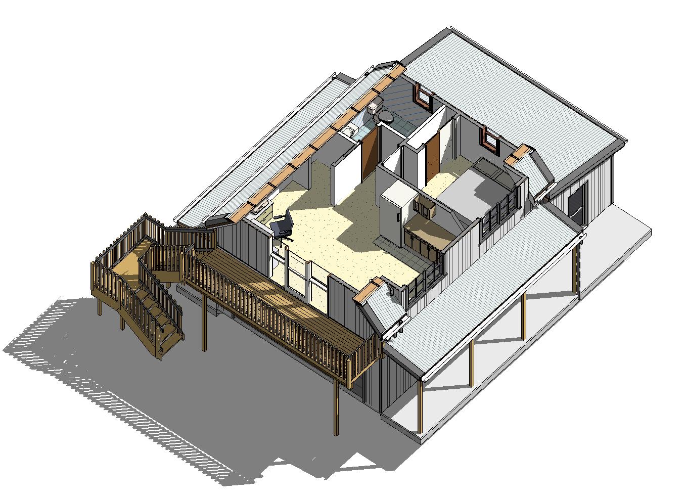 1 Bedroom ADU Floor Plan, 2 Car Garage Apartment Design (PDF Download ...