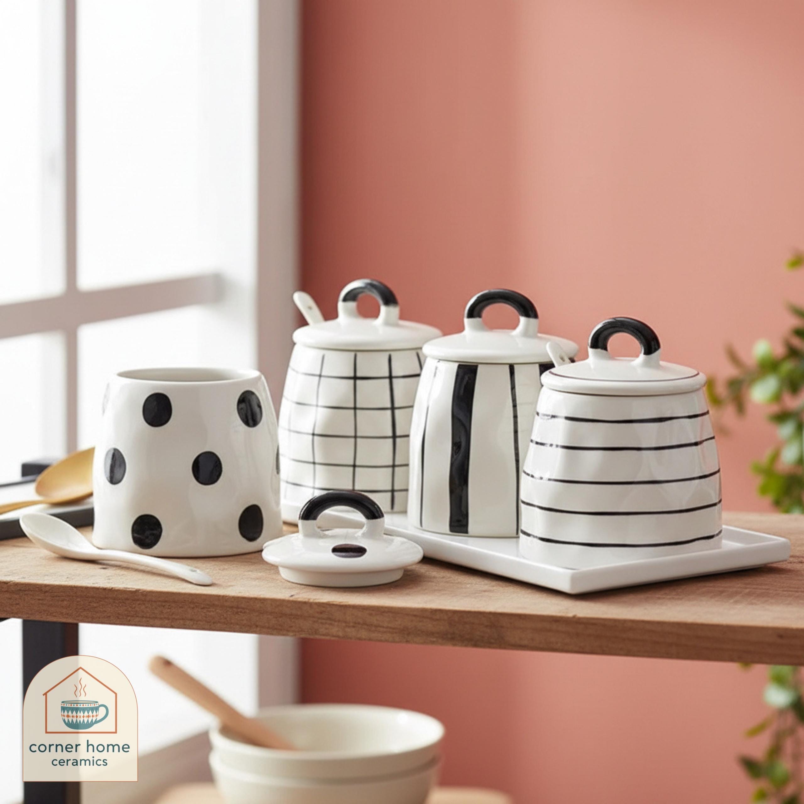 Supporto Per Sale E Pepe Mud Pie – Set 3 Pezzi In Dolomite Bianca Con Vassoio, Elegante E Lavabile In Lavastoviglie