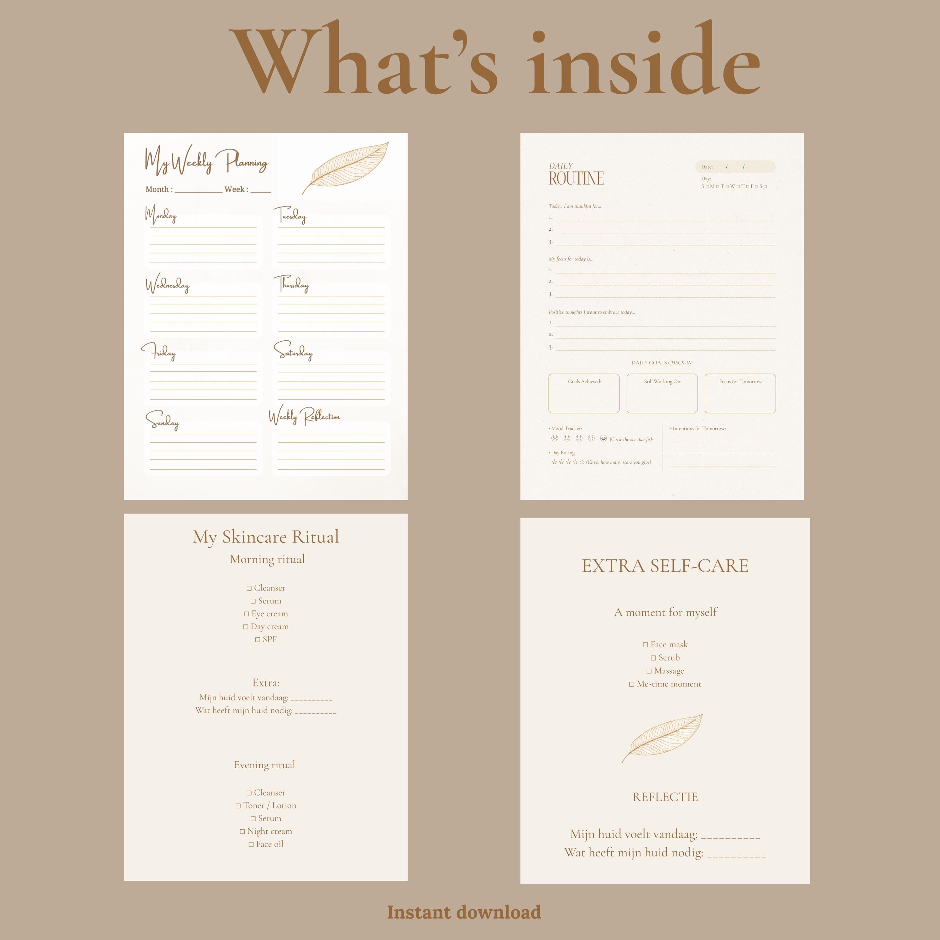 Self Care Planner Printable | Weekly Reset Planner | Skincare Routine ...