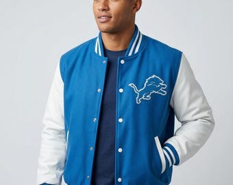 Nueva chaqueta Lions: Diseño clásico del equipo Detroit hecho a mano, comodidad duradera.