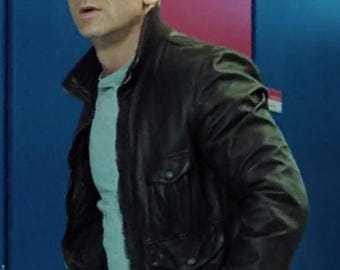 Chaqueta Harrington clásica de cuero para caballero - Auténtica piel Napa - Abrigo de estilo sofisticado y corte ajustado.