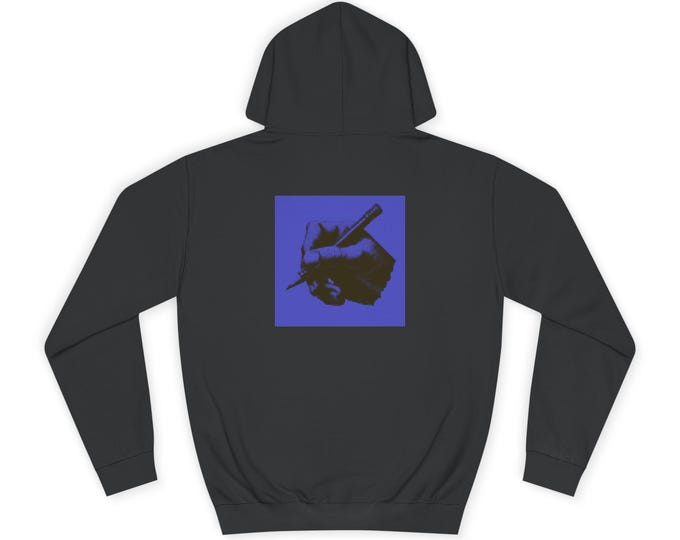Hand Holding Pencil | Black Uni-sex Pullover Hoodie