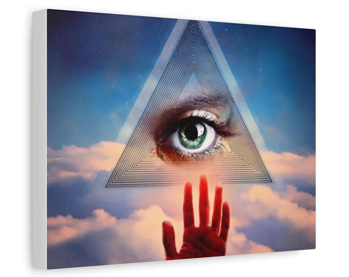 All-Seeing Eye Triangle Artwork Matte Canvas