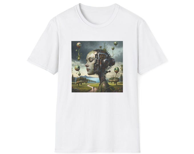 Surreal Cyborg Woman Portrait T-Shirt | Uni-sex T-shirt
