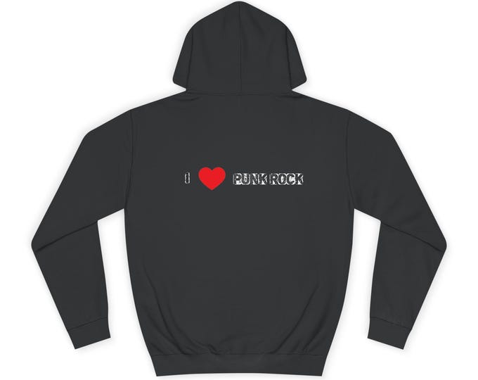 I  Heart Punk Rock | Black Uni-sex Pull-over Hoodie