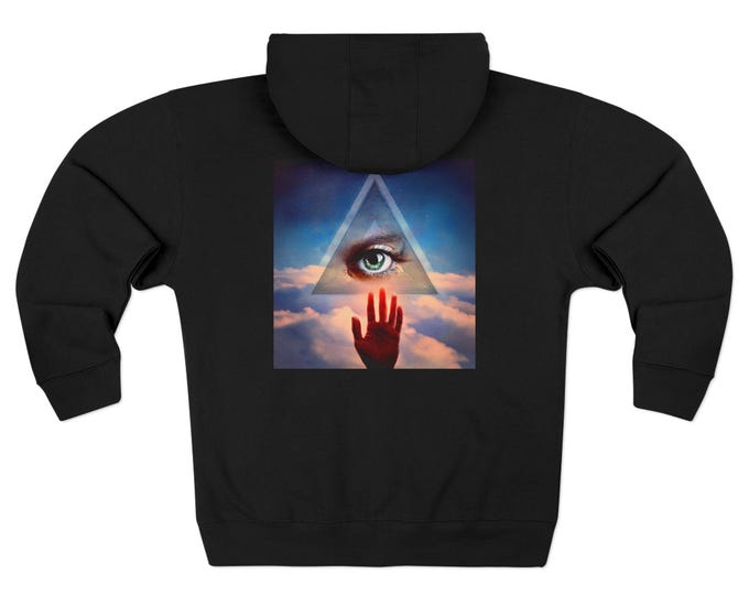 All-Seeing Eye Triangle Art  | Black Uni-sex  Zip Hoodie