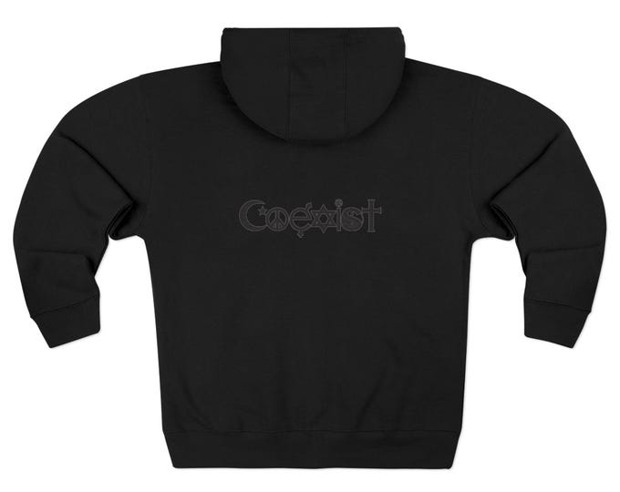 Coexist graphic  | Black Uni-sex  Zip Hoodie