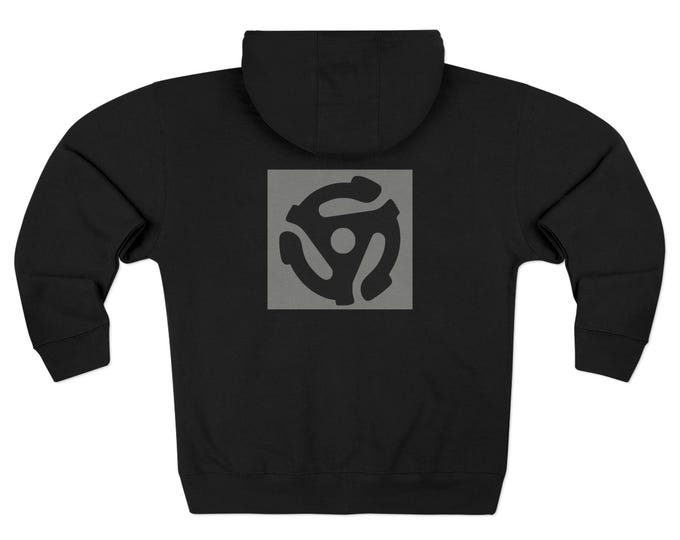 45 RPM Adapter | Black Uni-sex Zip Hoodie