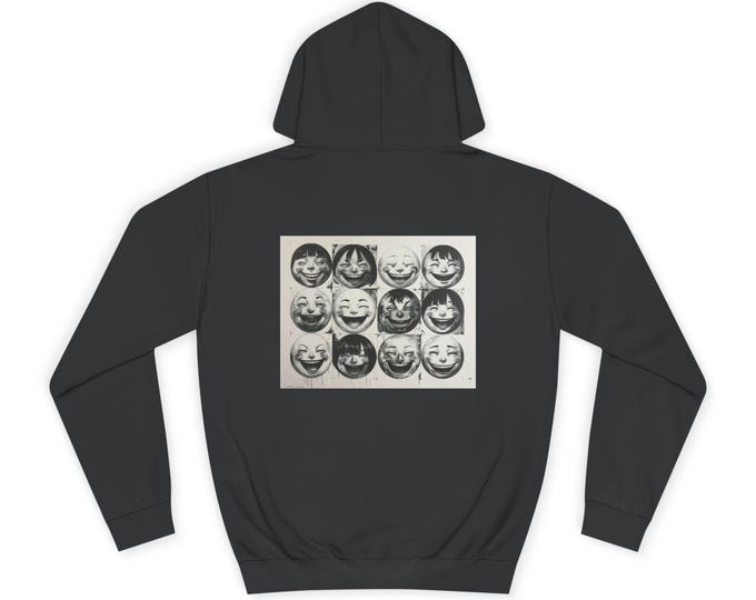 Japanese Happy Faces | Black Uni-sex Pull-over Hoodie