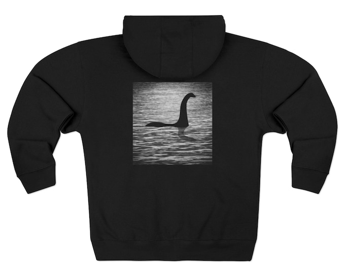 Loch Ness Monster Silhouette | Black Uni-sex Zip Hoodie