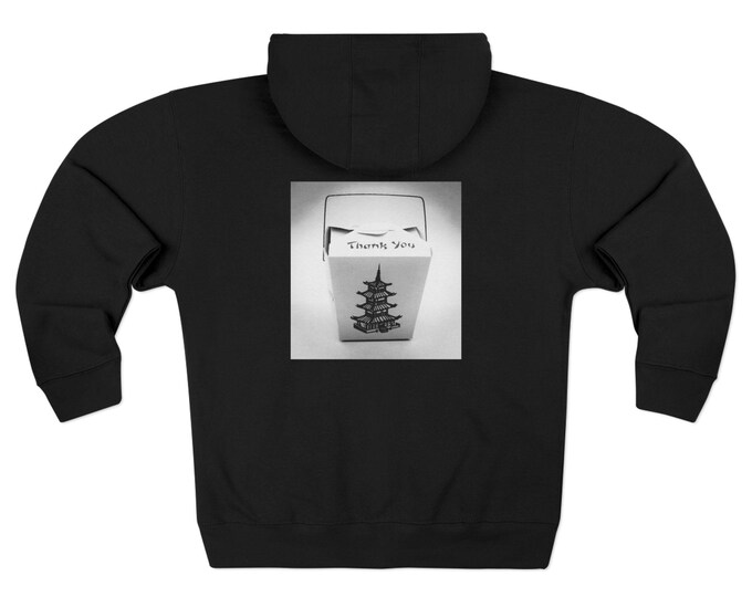 Chinese Takeout Box  | Black Uni-sex  Zip Hoodie