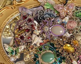 Juego de broches sorpresa: broches de diamantes de imitación de inspiración vintage (3 piezas / 5 piezas)