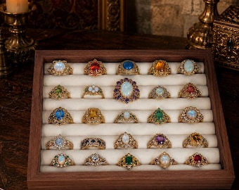 Caja misteriosa de anillos vintage, set sorpresa de anillos llamativos de 3 a 15 piezas, caja de joyería de moda seleccionada, regalo único para ella.