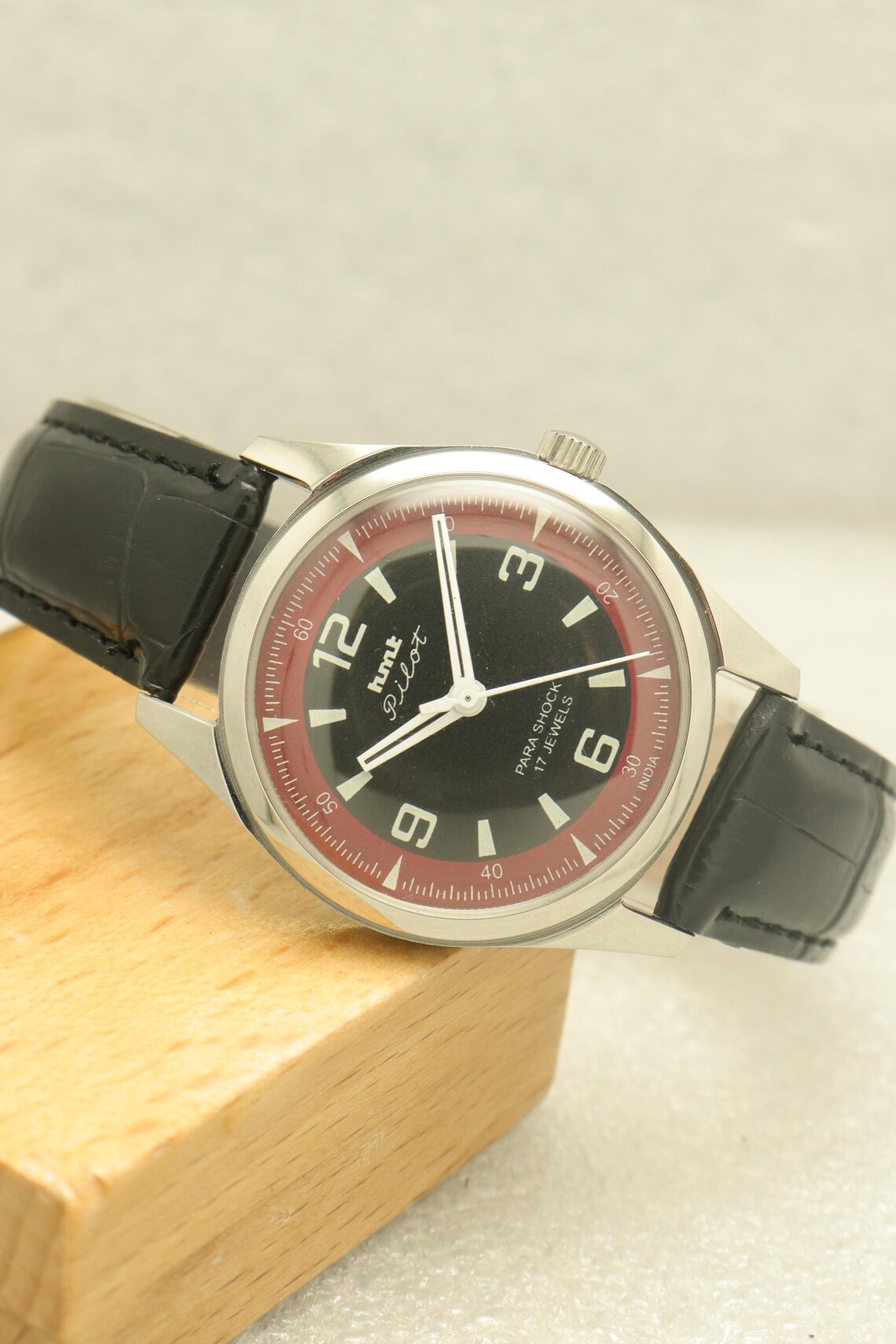 Vintage HMT Pilot Manual Winding Men's Wristwatch., foto 4 di 5