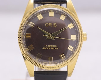 Orologio da polso da uomo vintage Oris a carica manuale.