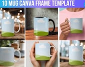Canva Mug Mockup Templates Bundle, 10 Editable Coffee Mockups (Digital Download)