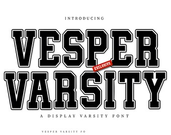 Vesper Varsity Font | Bold College Sports Typeface (Digital Download)