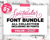 Spectacular Font Bundle, 80 Script Calligraphy Fonts (Digital Download )