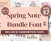 Spring Note Handwritten Font Bundle, 20 Cricut Script Fonts (Commercial Use)