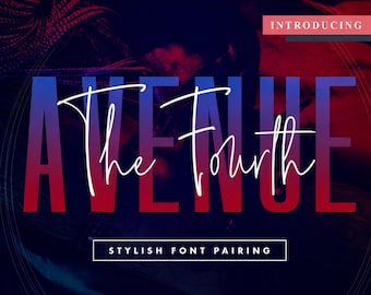 The Fourth Avenue Font Duo | Vintage Script Sans Pairing (Digital Download)