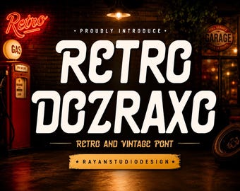 Retro Dozraxc Font, Vintage Typography, Creative Lettering (Digital Download)