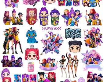 270+ Huntrix Kpop Demon Hunters SVG PNG、Kpop アイドルグループシャツデザイン、ガールディナーPng、Saja Boys Girls Bands svg、Huntrix ファン、デジタルダウンロード