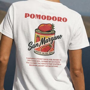 San Marzano Tomato Italy Shirt, Vintage Pomodoro Heritage Tee Back Print, Italian Foodie Gift Unisex, Naples Campania European Summer Top