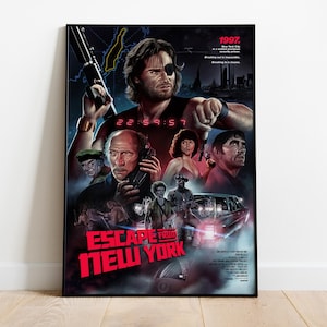 Escape from New York Poster | Snake Plissken Sci Fi Film Print | Retro Wall Art