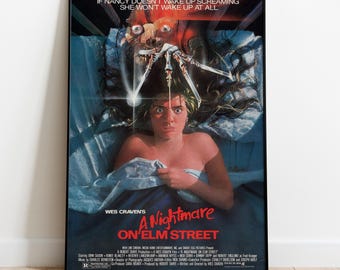 A Nightmare on Elm Street Poster | Classic Horror Movie Wall Art | Slasher Film Print | Halloween Room Decor