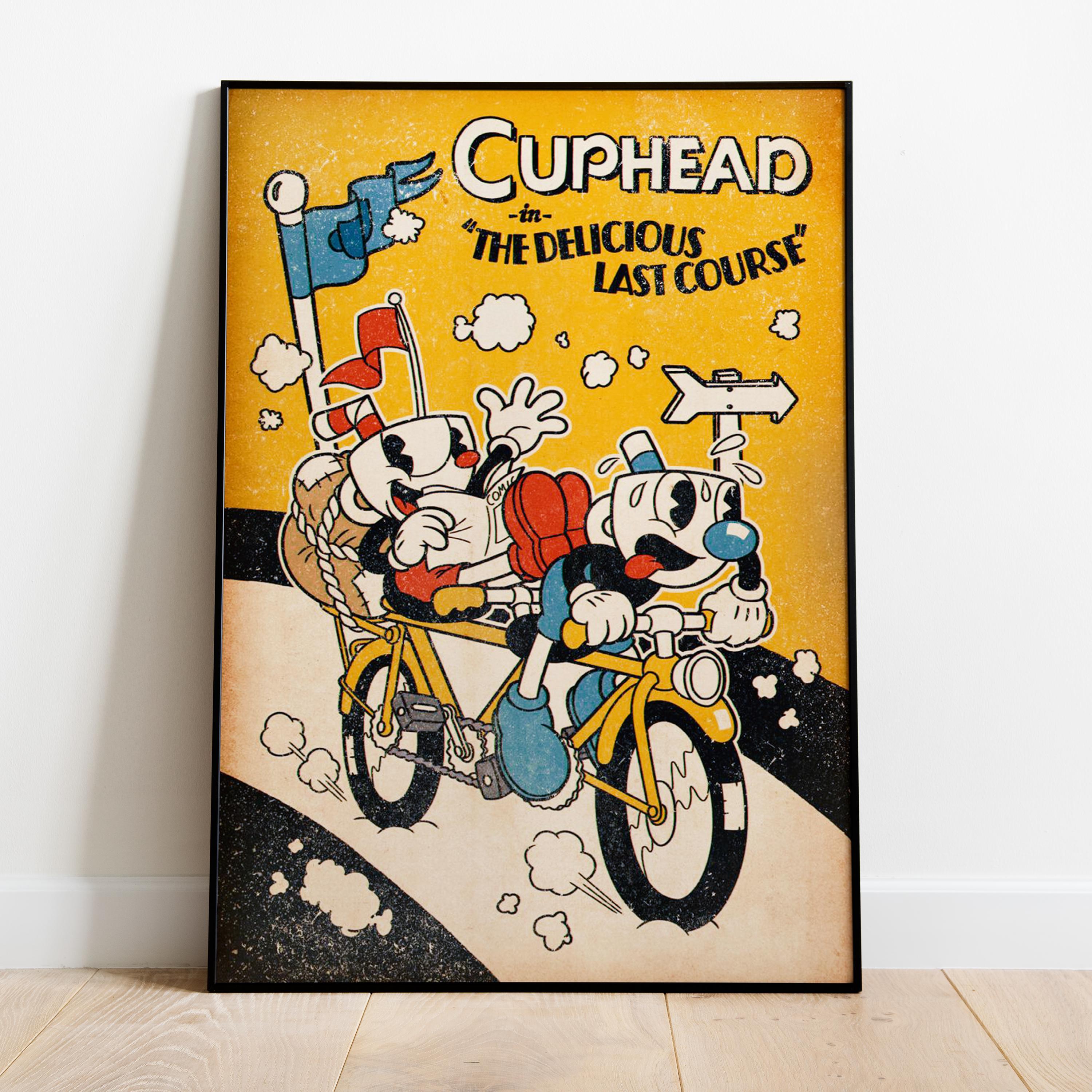 Cuphead Poster | Retro Cartoon Art Print, Gamer Decor - Etsy